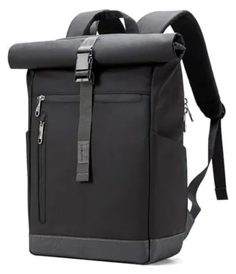 Produktbild von Erweiterbarer RollTop Rucksack 13-17L Fahrradrucksack Schulrucksack Schwarz
