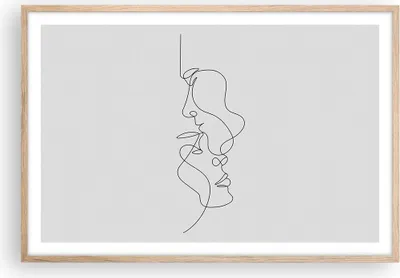 Produktbild von Gerahmtes Poster - Rahmen in heller Eiche - Stück Linear Paar - 91,5x61 cm - Wand Bild - Wanddeko - Wandbilder - Kunstposter - Wandposter - Bilderrahmen - Bilder - Kunstdruck - P2NAA91x61-4895