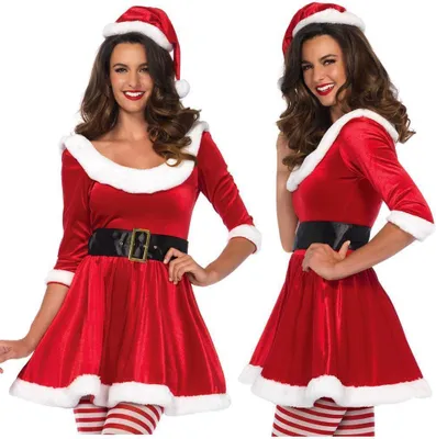 Produktbild von Santa Sweetie Kostüm rot weiß 1X-2X