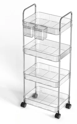 Image de Valise de rangement multifonctionnelle à 4 compartiments et sur roulettes