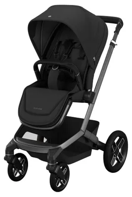 Produktbild von Maxi-Cosi Fame Kinderwagen ab der Geburt, Erstklassiger Komfort, LumiRide System, SlideTech Travelsystem, Unterwegs aufladen, Twillic Black