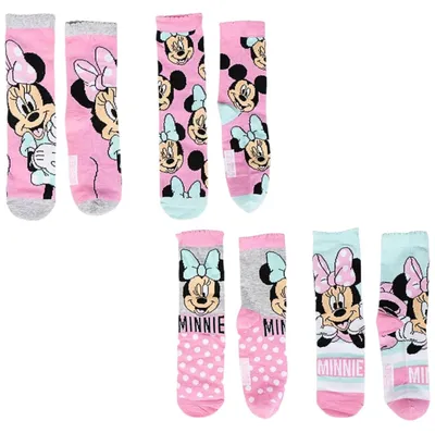 Produktbild von 4er - Pack Kindersocken Disney Minnie Mouse Geschenkset mit Spardose  Rosa 27 - 30