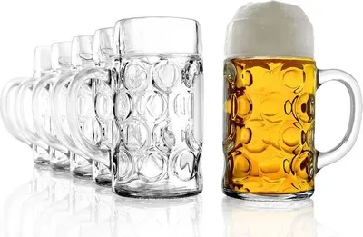 Produktbild von 60x Stölzle Oberglas Isar Bierkrug 1 l, mit Schild, Maßkrug, geeicht