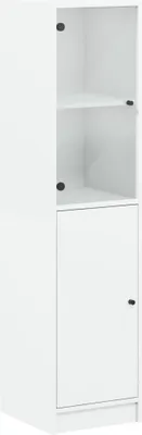Obrázek produktu pro vidaXL Vysoká skříň se skleněnými dvířky bílá 35x37x142 cm