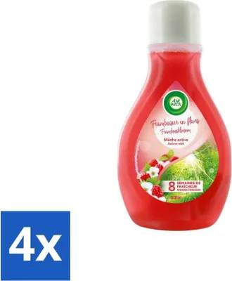 Immagine prodotto di Air Wick – Deodorante per ambienti – Active Wick Lampone & Fiori – 375 ml - Confezione risparmio - 4 pezzi