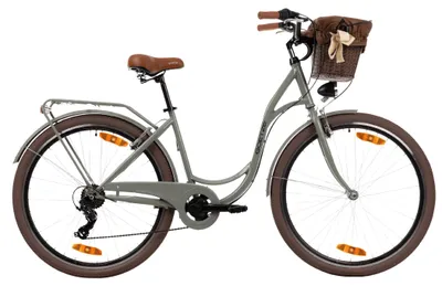 Zdjęcie produktu dla Rower miejski Goetze Mood 28" | Rama 18" z niskim przekrokiem | 7 biegów Shimano | Kosz rattanowy