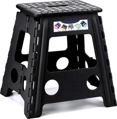 Produktbild von Famanu Klapphocker 40 cm - Schwarz, tragbar und platzsparend