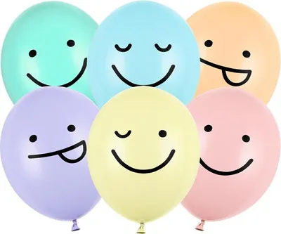 Produktbild von Pastellfarbene Luftballons Smileys MIX 30 cm 50 Stück