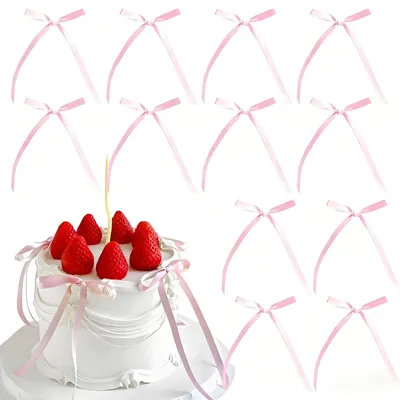 Immagine prodotto di 20 decorazioni per torte - Fiocco rosa per occasioni speciali