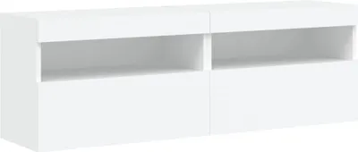 Produktbild von "Winterschlussverkauf "TV-Board - Fernsehtisch - TV-Wandschränke mit LED-Leuchten 2 Stk. Weiß 60x30x40 cm - DEMöbel6644415