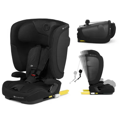 Produktbild von Kinderkraft FIX2GO i-Size – Autokindersitz 76–150 cm – ISOFIX – SAFERIDE SENSOR – H-GUARD+ – EASY GROW – klappbar – AIR FLOW – R129 - Schwarz