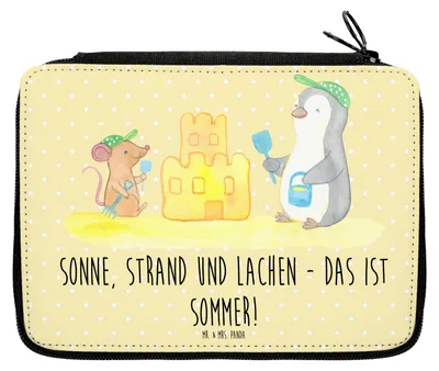 Produktbild von Mr. & Mrs. Panda Federmäppchen Sommerfreude Motiv - Gelb Pastell - Geschenk, Strand, Gemütlichkeit, Wetter während des Jahres, Jahreszeiten, Mäppchen, Etui, Federmappe