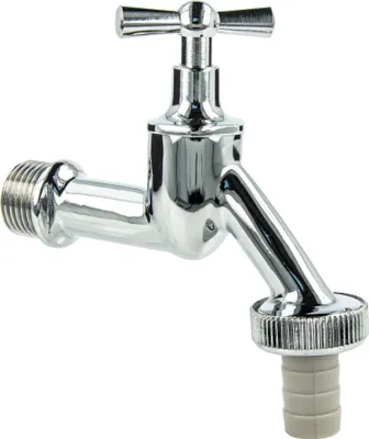 Produktbild von tecuro Auslaufventil 1/2 Zoll, Knebeloberteil, Schlauchtülle - Messing hochglanzverchromt