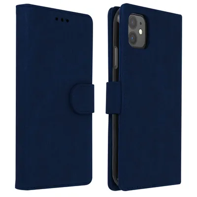 Produktbild von Avizar, Flip Cover Geldbörse, Klappetui Kunstleder für Apple iPhone 11, Nachtblau