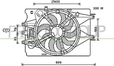 Produktbild von PRASCO FT040F002 Lüfter Motorkühlung Kühlerlüfter für FIAT 500L (351, 352) Wasserkühler