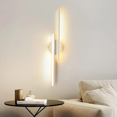 Obrázok produktu pre LED nástenné svietidlo Mckalen, vnútorné, 24W, 2700 lúmenov, moderné biele nástenné svietidlo, 60 cm, teplé biele nástenné osvetlenie do chodby, vhodné do spálne, chodby, obývačky a na schodisko, 3000K