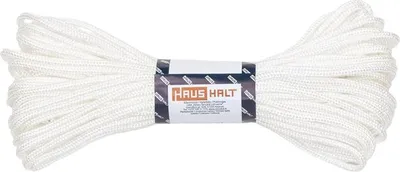Productafbeelding van Gekleurd, gevlochten touw, wit, 4 mm / 25 meter
