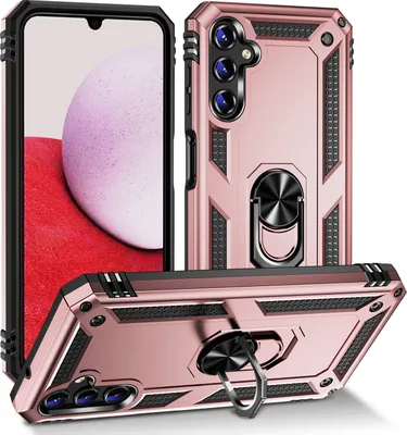 Produktbild von Galaxy A14 5G Hülle, Schiebe Kamera Schutz Schutzhülle mit Ringhalterung Ständer Kartenhalter für Samsung Galaxy A14 5G Pink