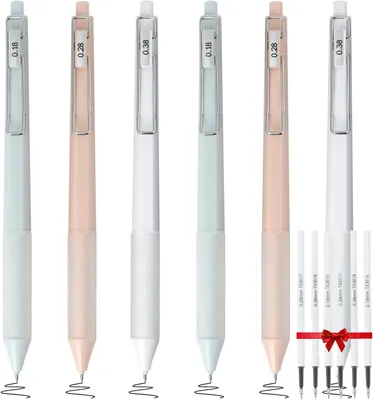 Produktbild von Kugelschreiber Set, 6 Stück, schwarze Tinte, nachfüllbar, für Schule und Büro