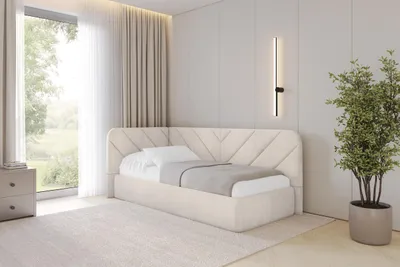 Produktbild von ALTDECOR Jugendbett mit Bettkasten FIKY - 80x200 - Beige - Casablanca 2301 - Rechts angeordnet - Bett mit Matratze - Einzelbett mit Stauraum - Polsterbett Kinderbett