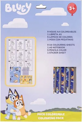 Immagine prodotto di Set di cancelleria da colorare Bluey per bambini, 12 pezzi