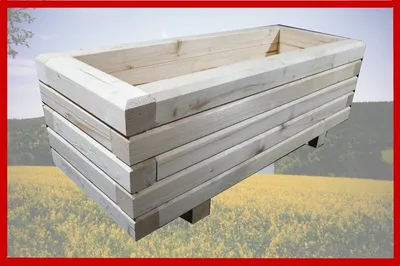 Produktbild von Massiver Pflanzkasten 60x40mm unbehandelt Außenmaße 100 x 40 x 48 cm Blumenkasten Hochbeet Pflanztrog Nr. PK - REAL-1299