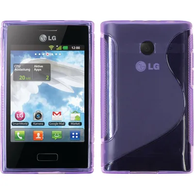 Produktbild von PhoneNatic Case kompatibel mit LG Optimus L3 - lila Silikon Hülle S-Style + 2 Schutzfolien