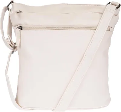 Produktbild von Damen Tasche Schultertasche Umhängetasche Crossover Bag Leder Optik Handtasche Offweiss