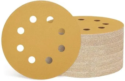 Imagen del producto de Lijas de aluminio, 200 unidades, 125 mm, 8 agujeros, grano 320, con banda para sujetar, para lijado, aptas para trabajos de madera y metal