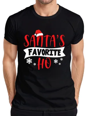 Immagine prodotto di Maglietta da uomo Santas Favourite Ho Christmas Funny Snowflakes Gift, Nero, S