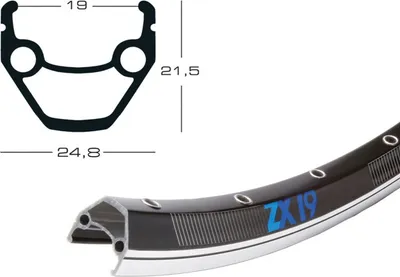 Produktbild von Exal FELGE ZX 19, 28" 36L 19 schwarz - robuste 28-Zoll-Fahrradelge für Alltag...