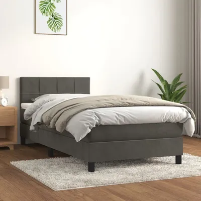 Produktbild von Maison Exclusive - Boxspringbett mit Matratze Dunkelgrau 100x200 cm Samt