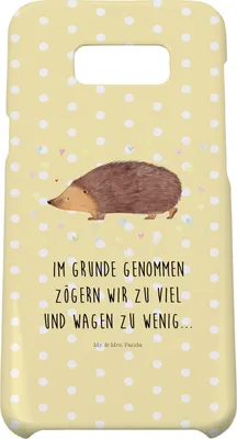 Produktbild von Mr. & Mrs. Panda Samsung Galaxy S8 plus Handyhülle  Igel Herzen - Gelb Pastell - Geschenk, Kuss, Handy, Hülle, Vertrauen, Lustige Sprüche, Case, Cover, Herz, Liebe