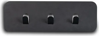 Produktbild von Garderobenleiste >Tilly 1< 3 Haken, anthrazit, Metall  - 30x10x3cm (BxHxT)