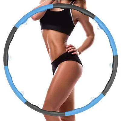 Image de 8 pièces Hoola Hoops Fitness Sport Appareil d'entraînement abdominal Hula Hoop Mousse Abdominal  Bleu