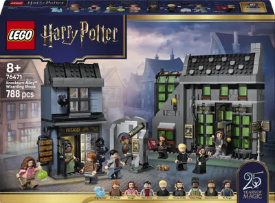 Productafbeelding van LEGO Harry Potter: Magische winkels in de Wegissteeg. Speelgoed - Miniatuurmodel met 8 minifiguren en een verzamelbaar Patronus-beeldje. Ideaal voor decoratie in kinderkamers - Cadeau voor meisjes, jongens en fans vanaf 8 jaar - 76471