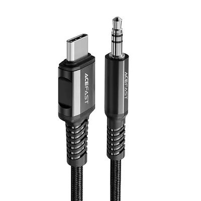 Produktbild von Acefast Audiokabel USB Typ C - 3,5 mm Miniklinke (männlich) 1,2 m, AUX schwarz (C1-08 schwarz)