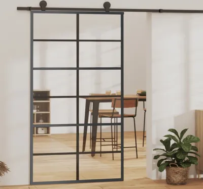 Produktbild von "2026 Promotion" Schiebetür mit Beschlag ESG-Glas & Aluminium 102x205 cm - Zimmertüren CC4140