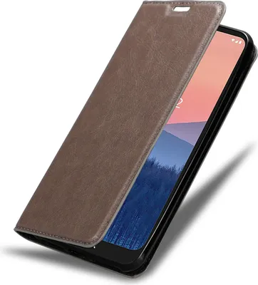 Produktbild von Cadorabo Hülle für Nokia C21 Schutz Hülle in Braun Handyhülle Etui Case Cover Magnetverschluss