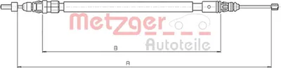 Produktbild von METZGER Handbremsseil Seilzug Feststellbremse für CITROËN C4 Picasso I (UD) Hinten Links 10.4663