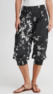 Produktbild von Pulz Jeans PZJILL Damen Hose Stoffhose Haremshose Pumphose Pluderhose mit elastischem Bund Capri Länge 100% Baumwolle Regular Fit