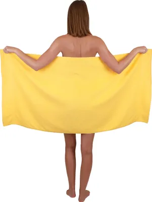 Produktbild von Betz Duschtuch 70 x 140 cm PREMIUM 100% Baumwolle Liegetuch Strandtuch   Farbe: gelb