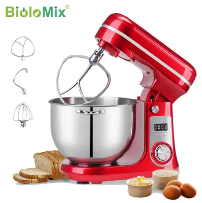 Produktbild von BioloMix Kuechenmaschine 1200W 6L Ruehrschuessel Knethaken Edelstahl