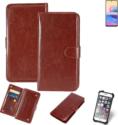 Produktbild von K-S-Trade 360° Hülle kompatibel mit Xiaomi Redmi Note 10 5G braun Kunstleder Case BookCase WalletCase Kunstlederederhülle Handyhülle, Rundumschutz