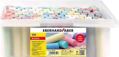 Image de EBERHARD FABER Craie de rue Seau de 100 pièces en plastique
