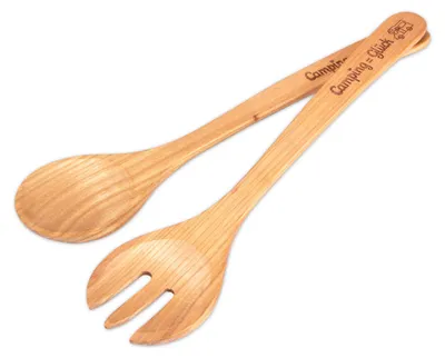Salatbesteck aus Kirschholz, 2-teilig, 35 cm