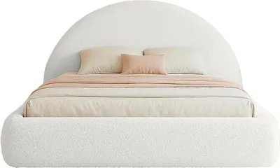 Produktbild von FEDVE Polsterbett SCAFA aus Bouclé-Stoff 160x200 cm, Weiß