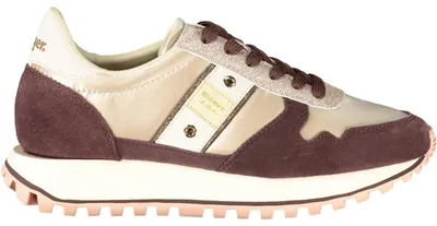 Produktbild von Stylischer Sportschuh für Damen, beige mit weinroten Akzenten