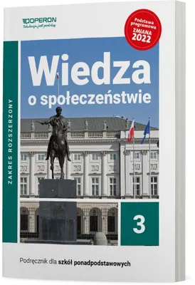 Productafbeelding van WSiP Podręcznik Wiedza o społeczeństwie 3. Zakres rozszerzony. Liceum i technikum, Edukacyjny, Polski, Broszurowa okładka, 224 stron(y)