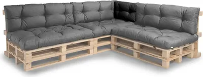 Produktbild von Palettenkissen für Palettensofa – Palettenauflagen N_PPI (Eckkissen 60x40, Dunkelgrau)